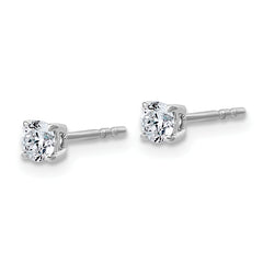 10K White Gold 1/3 ct Lab-Created Diamond VS+ F+, 4-Prong Stud Earrings
