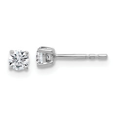 10K White Gold 1/3 ct Lab-Created Diamond VS+ F+, 4-Prong Stud Earrings