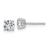 10K White Gold 1 ct Lab-Created Diamond VS/SI+ G+, 4-Prong Stud Earrings