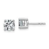 10K White Gold 1 1/2 ct Lab-Created Diamond VS/SI+ G+, 4-Prong Stud Earrings