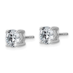 10k White Gold 2 carat Lab Grown Diamond VS/SI+ G+ Round Complete Four Prong Stud Earrings