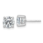 10k White Gold 2 1/2 carat Lab Grown Diamond VS+ F+ Round Complete Four Prong Stud Earrings