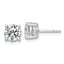 14k White Gold 2 1/2 carat Lab Grown Diamond VS+ F+ Round Complete Four Prong Lightweight Stud Earrings