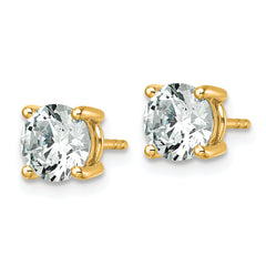 14k 2 1/2 carat Lab Grown Diamond VS+ F+ Round Complete Four Prong Lightweight Stud Earrings