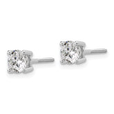 Platinum 1 carat Lab Grown Diamond VS+ F+ Round Complete Four Prong Screwback Stud Earrings
