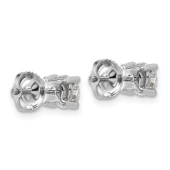 Platinum 1 carat Lab Grown Diamond VS+ F+ Round Complete Four Prong Screwback Stud Earrings