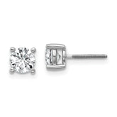 Platinum 1 carat Lab Grown Diamond VS+ F+ Round Complete Four Prong Screwback Stud Earrings