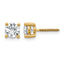 14K Yellow Gold 1 ct Certified Lab-Created Diamond VS+ F+, 4-Prong Screw-Back Stud Earrings