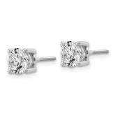Platinum 2 1/2 carat Certified Lab Grown Diamond VS+ F+ Round Complete Four Prong Screwback Stud Earrings