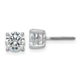 Platinum 2 1/2 carat Certified Lab Grown Diamond VS+ F+ Round Complete Four Prong Screwback Stud Earrings
