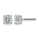 14K White Gold 4 ct Lab-Created Diamond VS+ F+, 4-Prong Screw-Back Stud Earrings