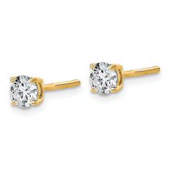 14k 5/8 carat Lab Grown Diamond VS+ F+ Round Complete Four Prong Lightweight Screwback Stud Earrings