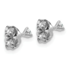 18k White Gold 1/10 carat Lab Grown Diamond VS+ F+ Round Complete Three Prong Stud Earrings