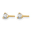 14K Yellow Gold 1/4 ct Certified Lab-Created Diamond VS+ F+, 3-Prong Stud Earrings