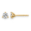 14K Yellow Gold 1/2 ct Certified Lab-Created Diamond VS+ F+, 3-Prong Stud Earrings