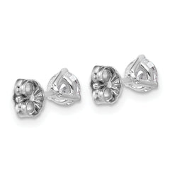 18k White Gold 3/4 carat Lab Grown Diamond VS+ F+ Round Complete Three Prong Stud Earrings