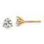 18K Yellow Gold 1 ct Certified Lab-Created Diamond VS+ F+, 3-Prong Stud Earrings