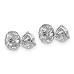 14k White Gold 1 1/4 ctw Lab Grown Diamond VS+ F+ Round 3 Prong Heavy Wt. Stud Earrings