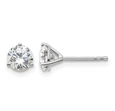 14k White Gold 1 1/4 ctw Lab Grown Diamond VS+ F+ Round 3 Prong Heavy Wt. Stud Earrings