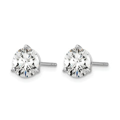 14k 1 1/2 carat Lab Grown Diamond VS+ F+ Round Complete Three Prong Stud Earrings