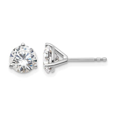 14k 1 1/2 carat Lab Grown Diamond VS+ F+ Round Complete Three Prong Stud Earrings