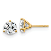 18k 3 carat Certified Lab Grown Diamond VS+ F+ Round Complete Three Prong Stud Earrings