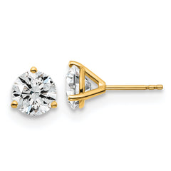 18k 3 carat Certified Lab Grown Diamond VS+ F+ Round Complete Three Prong Stud Earrings