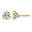 14K Yellow Gold 3 ct Certified Lab-Created Diamond VS/SI+ G+, 3-Prong Stud Earrings