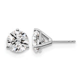 14k White Gold 5 carat Certified Lab Grown Diamond VS+ F+ Round Complete Three Prong Stud Earrings
