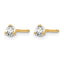 14K Yellow Gold 1/5 ct Certified Lab-Created Diamond VS+ F+, 3-Prong Screw-Back Stud Earrings