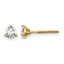 14K Yellow Gold 1/2 ct Certified Lab-Created Diamond VS+ F+, 3-Prong Screw-Back Stud Earrings