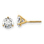 18K Yellow Gold 1 1/2 ct Certified Lab-Created Diamond VS+ F+, 3-Prong Screw-Back Stud Earrings