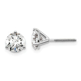 Platinum 1 1/2 ct Lab-Created Diamond VS+ F+, 3-Prong Screw-Back Stud Earrings