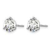 14k 1 1/2 carat Certified Lab Grown Diamond VS/SI+ G+ Round Complete Three Prong Stud Earrings