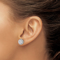 14k White Gold 1 carat Lab Grown Diamond VS/SI+ G+ Complete Round and Marquise Halo Post Earrings