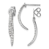 14k White Gold 5/8 carat Lab Grown Diamond VS/SI+ G+ Front and Back Dangle Post Earrings
