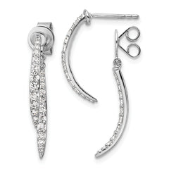14k White Gold 5/8 carat Lab Grown Diamond VS/SI+ G+ Front and Back Dangle Post Earrings