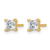 14k 3/4 carat Certified Lab Grown Diamond VS+ F+ Princess Complete Four Prong Stud Earrings
