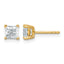 14K Yellow Gold 1 ct Certified Lab-Created Diamond VS+ F+, Princess-Cut 4-Prong Stud Earrings