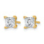 14K Yellow Gold 1 1/2 ct Certified Lab-Created Diamond VS+ F+, Princess-Cut 4-Prong Stud Earrings