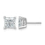 14K White Gold 3 ct Lab-Created Diamond VS+ F+, Princess-Cut 4-Prong Stud Earrings