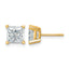 14K Yellow Gold 3 ct Certified Lab-Created Diamond VS+ F+, Princess-Cut 4-Prong Stud Earrings