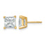 14K Yellow Gold 4 ct Lab-Created Diamond VS/SI+ G+, Princess-Cut 4-Prong Stud Earrings