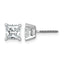 14K White Gold 2 ct Certified Lab-Created Diamond VS+ F+, Princess-Cut 4-Prong Screw-Back Stud Earrings