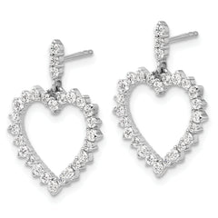 14k White Gold 1 carat Lab Grown Diamond VS/SI+ G+ Complete Dangle Heart Post Earrings