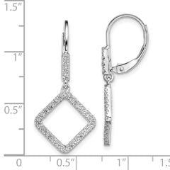 14k White Gold 1/2 carat Lab Grown Diamond VS/SI+ G+ Complete Dangle Square Leverback Earrings