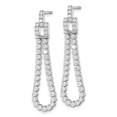 14k White Gold 1 5/8 carat Lab Grown Diamond VS/SI+ G+ Complete Dangle Loop Post Earrings