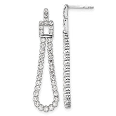14k White Gold 1 5/8 carat Lab Grown Diamond VS/SI+ G+ Complete Dangle Loop Post Earrings