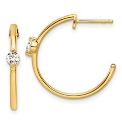 14k 1/4 carat Lab Grown Diamond VS/SI+ G+ Complete C-Hoop Post Earrings