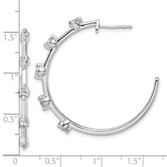 14k White Gold 3/4 carat Lab Grown Diamond VS/SI+ G+ Complete C-Hoop Post Earrings